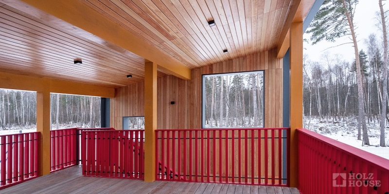 Построенные объекты Спортивный комплекс из клееного бруса в парке Малевича Барвиха Holz House 15